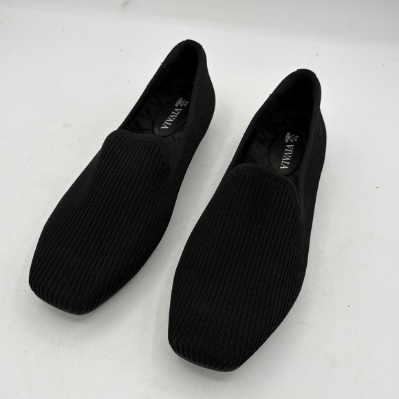 Vivaia Square Toe Water Repellent Loafers Samantha Walker Black Womens 8.5 - Picture 6 of 13